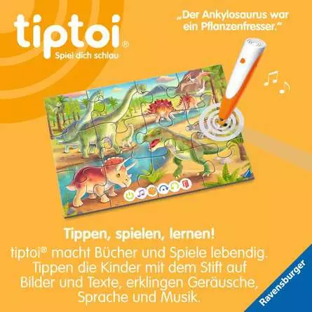 Kinderpuzzle ab 3 Jahren - tiptoi® Puzzle für kleine Entdecker: Dinosaurier - 12 Teile