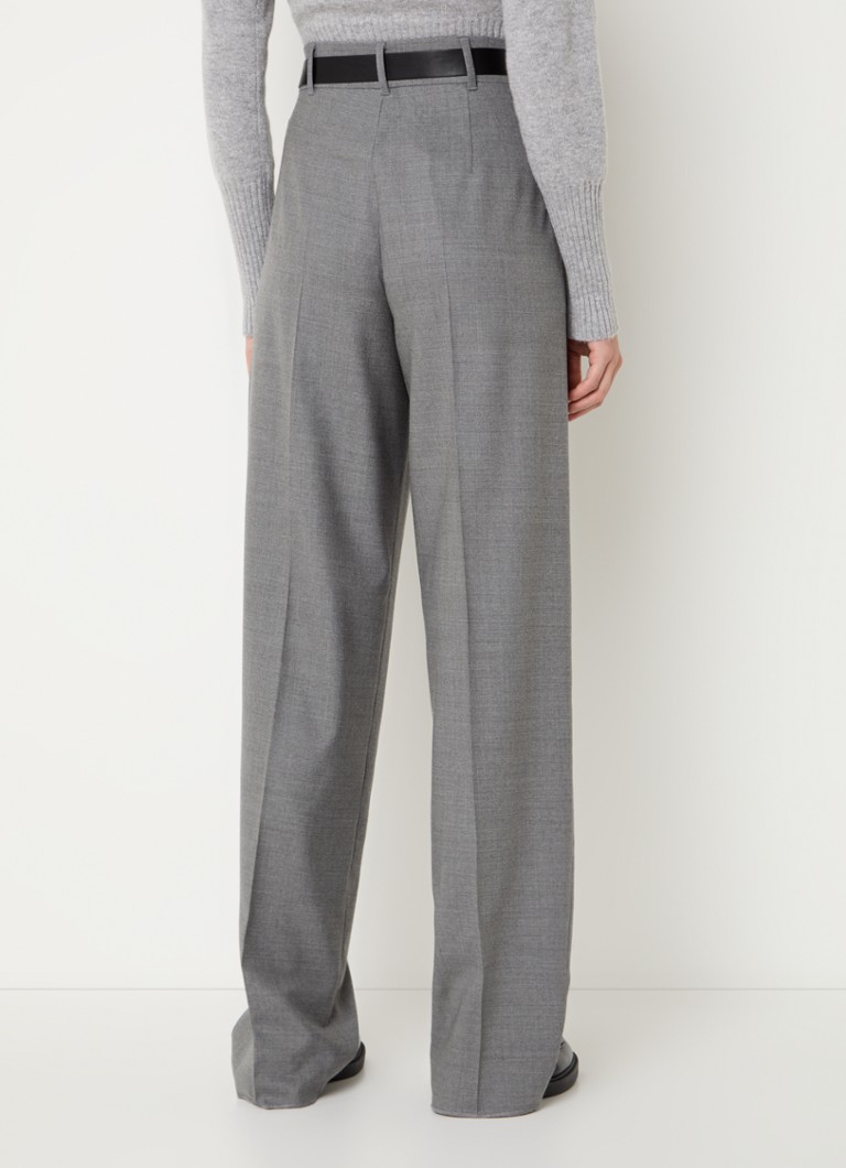 MaxMara Raid high-waist wide-fit trousers in virgin wool blend with pressed crease