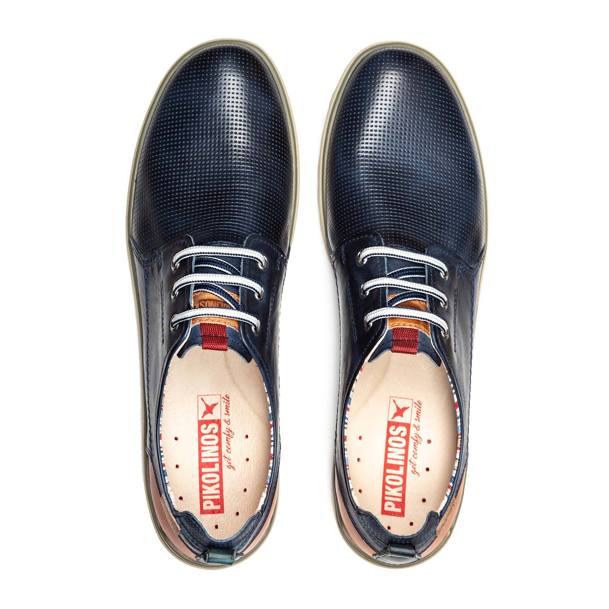 Męskie buty Bluchers z podeszwą sportową - NIEBIESKIE