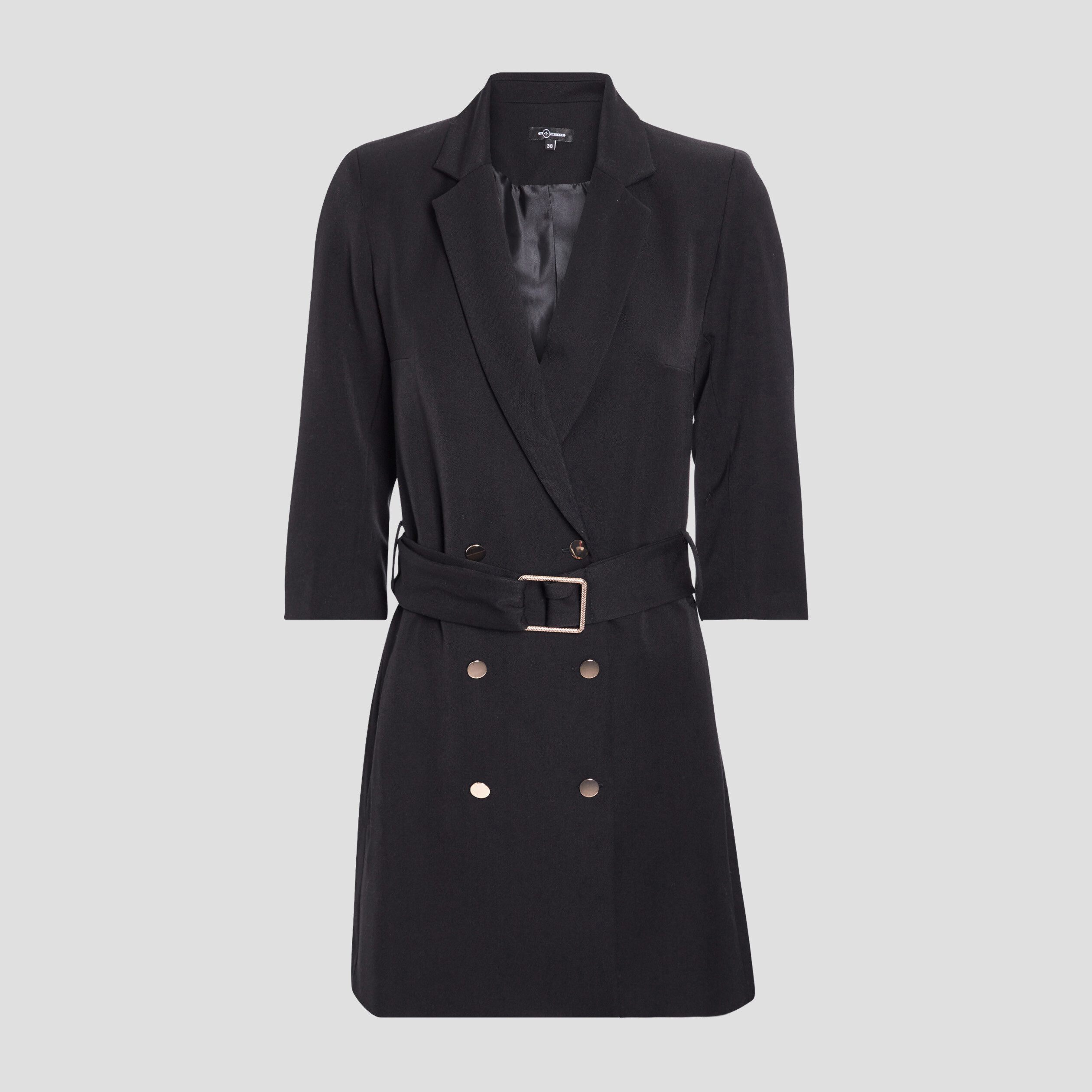 Robe portefeuille manches 3 4 noir femme | La Halle