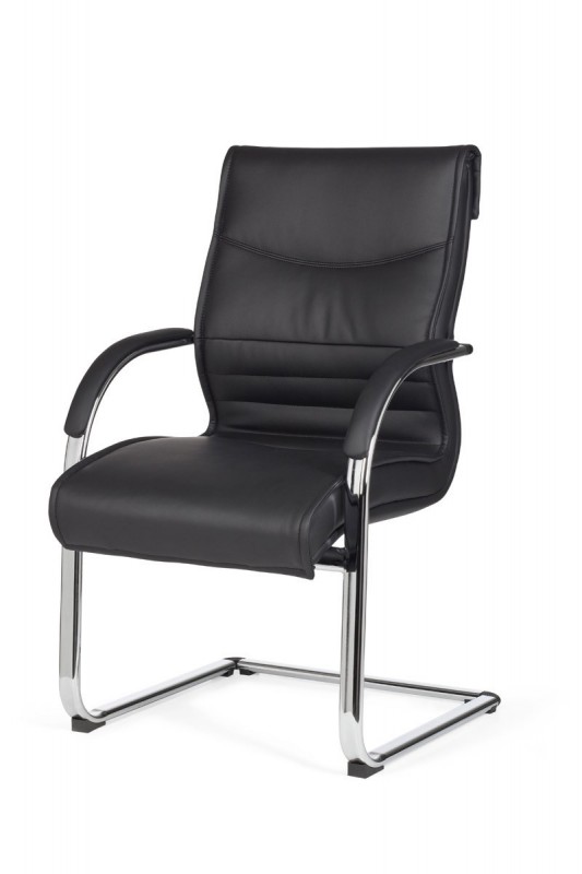 Amstyle Visitor Freischwinger Leder Optik schwarz