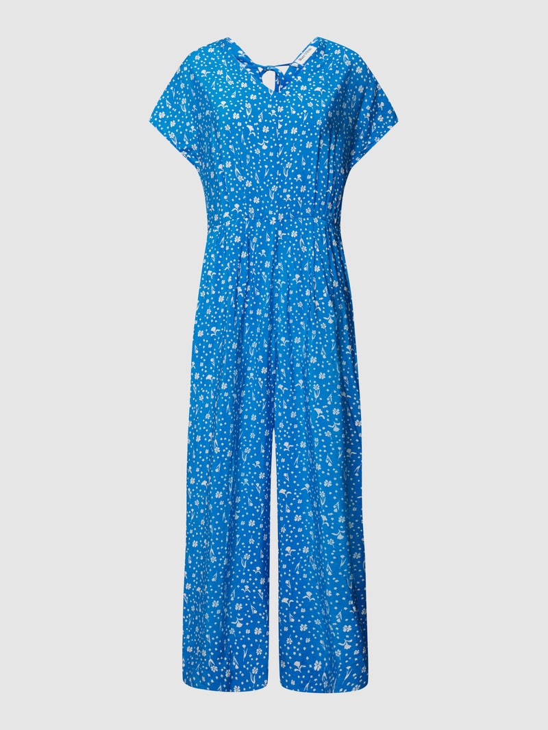 Jumpsuit aus Viskose-Mix mit V-Ausschnitt in jeans