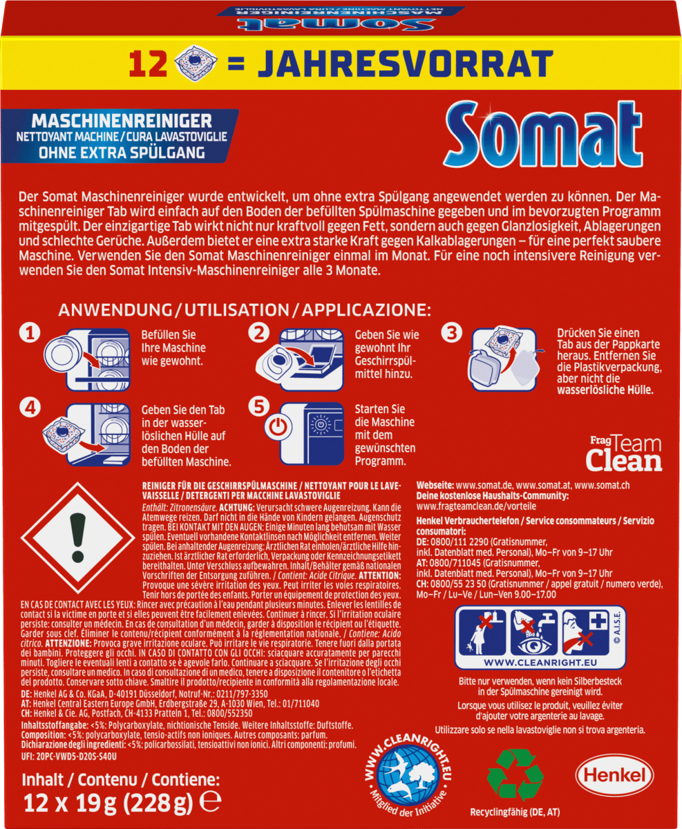 Spülmaschinenreiniger-Tabs Maxipack, 12 St