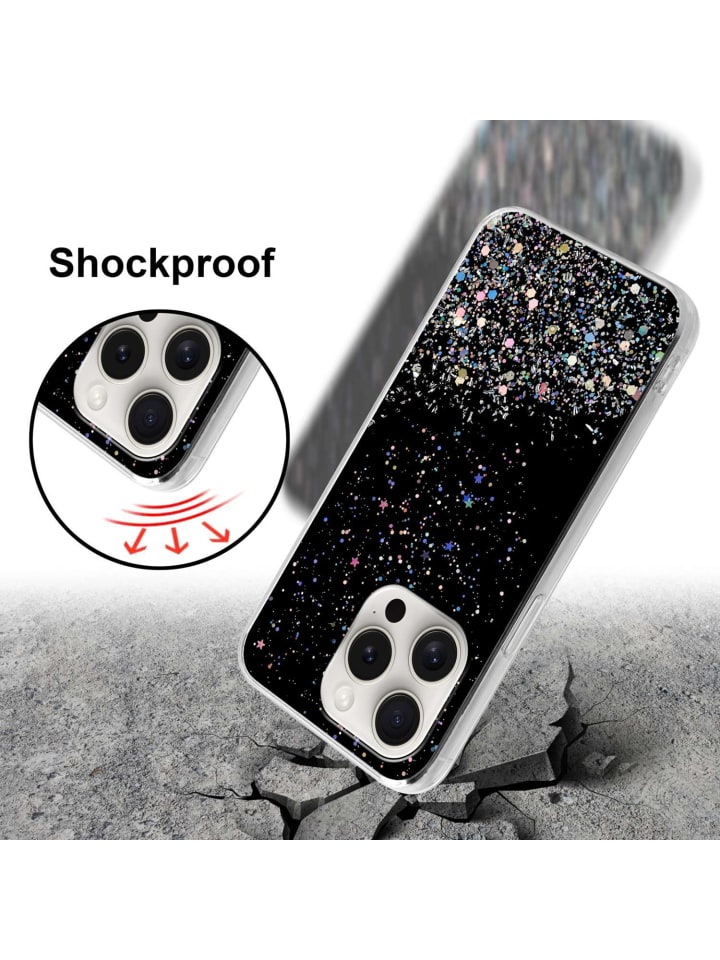 cadorabo Hülle für Apple iPhone 15 PRO Glitter in Schwarz mit Glitter günstig kaufen onesize