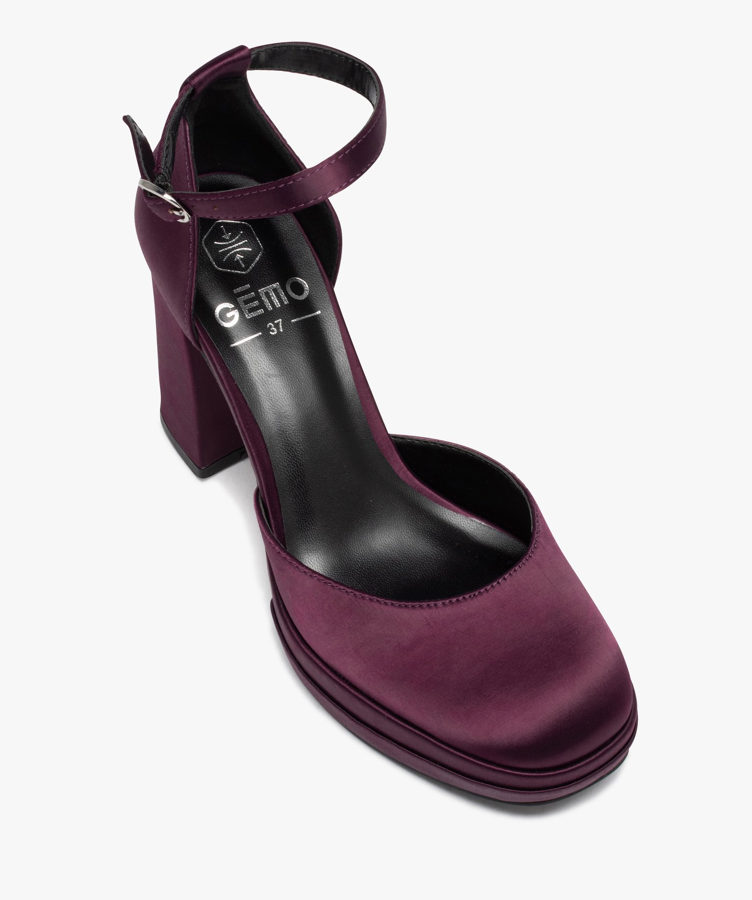 Escarpin en satin avec plateforme et talon haut femme violet | GEMO