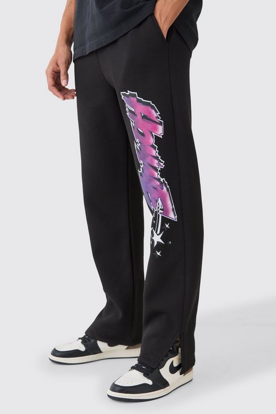 Jogginghose mit Homme-Print und geteiltem Saum