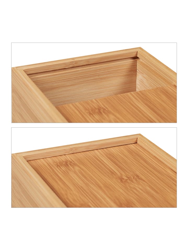 relaxdays Kosmetiktücherbox in Natur - (B)24,5 x (H)8,5 x (T)13,5 cm günstig kaufen onesize