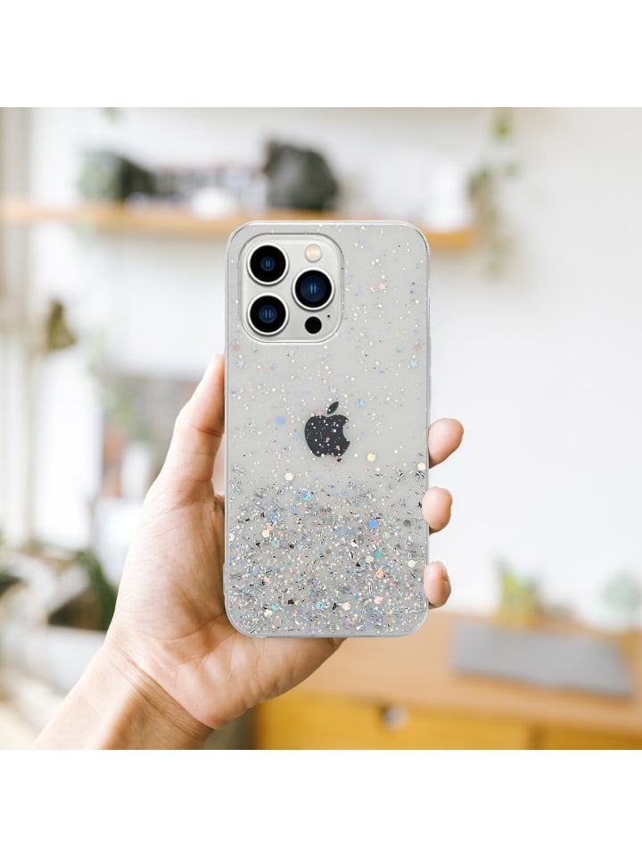 cadorabo Hülle für Apple iPhone 14 PRO Glitter in Transparent mit Glitter günstig kaufen onesize