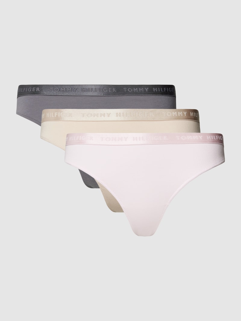 String mit hohem Beinausschnitt im 3er-Pack in rosa