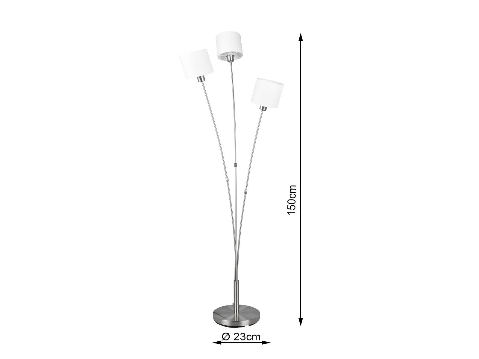 meineWunschleuchte LED Stehlampe, Dimmfunktion, LED wechselbar, Warmweiß, ausgefallen-e Designer-lampen dimmbar Lampenschirm-e Stoff, Höhe 150cm