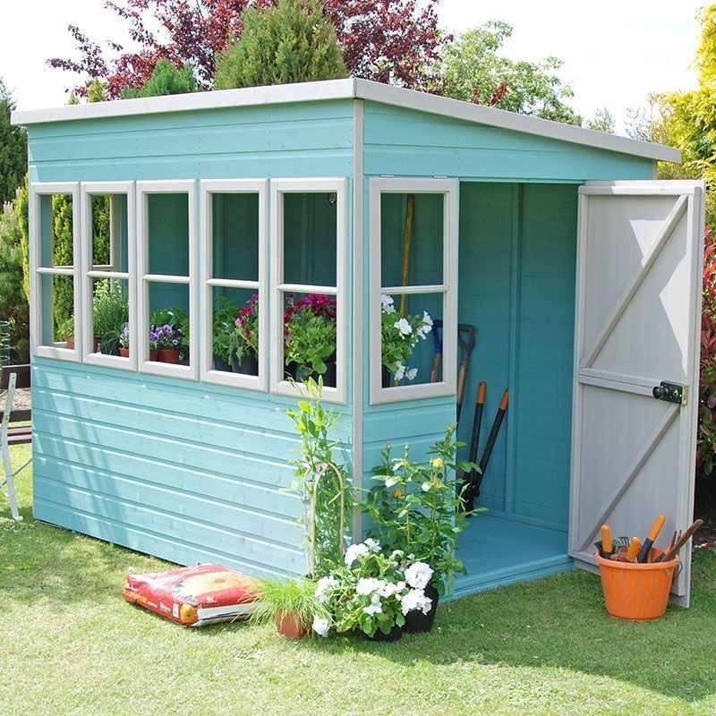 Limited Time Discount 10' x 10' Sun Pent Wooden Garden Potting Shed