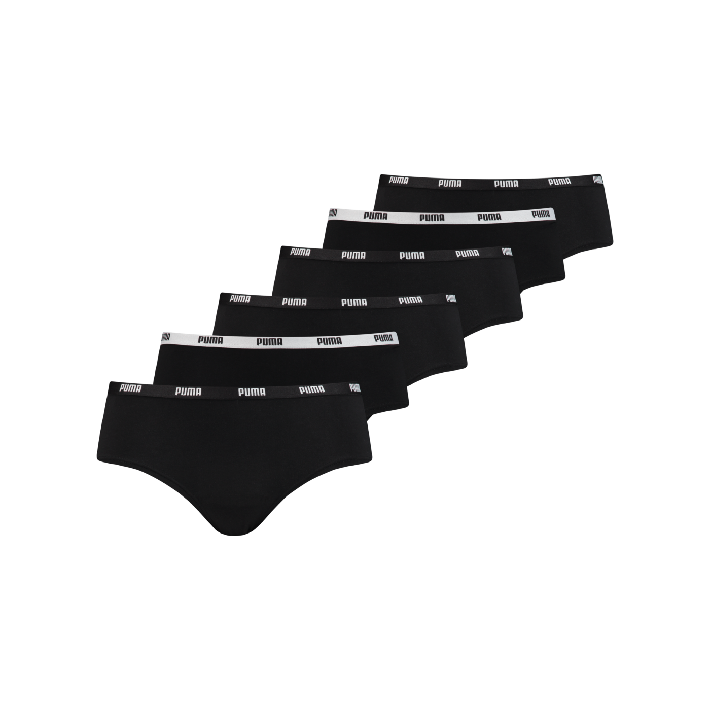 PUMA Hipster 6er Pack Damen Schwarz F001