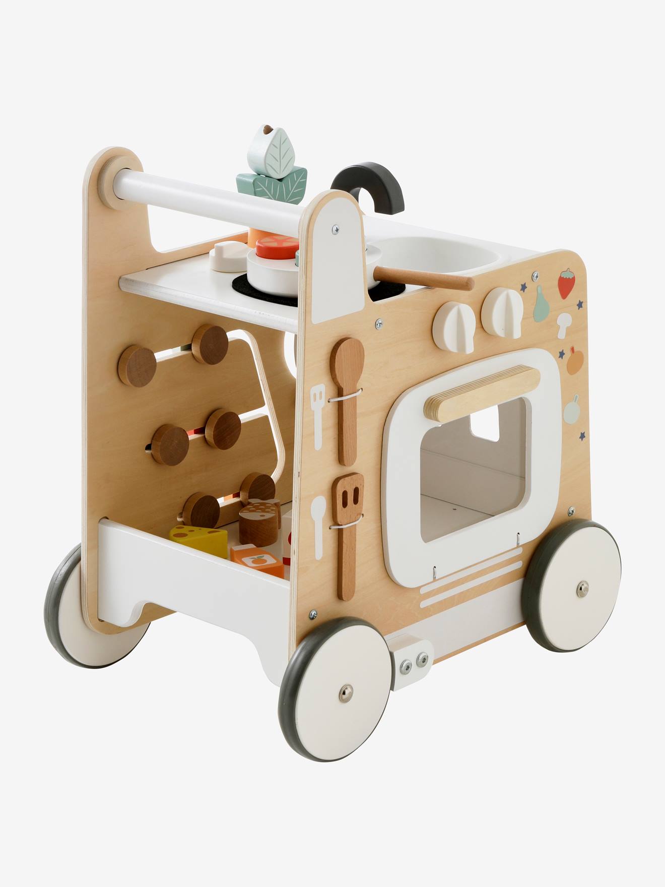 Ma première cuisine chariot de marche en bois FSC® blanc