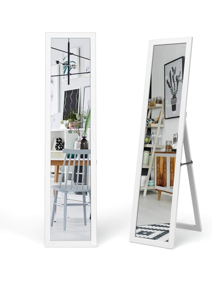 COSTWAY 2 in 1 Ganzkörperspiegel in Weiß günstig kaufen 155 cm