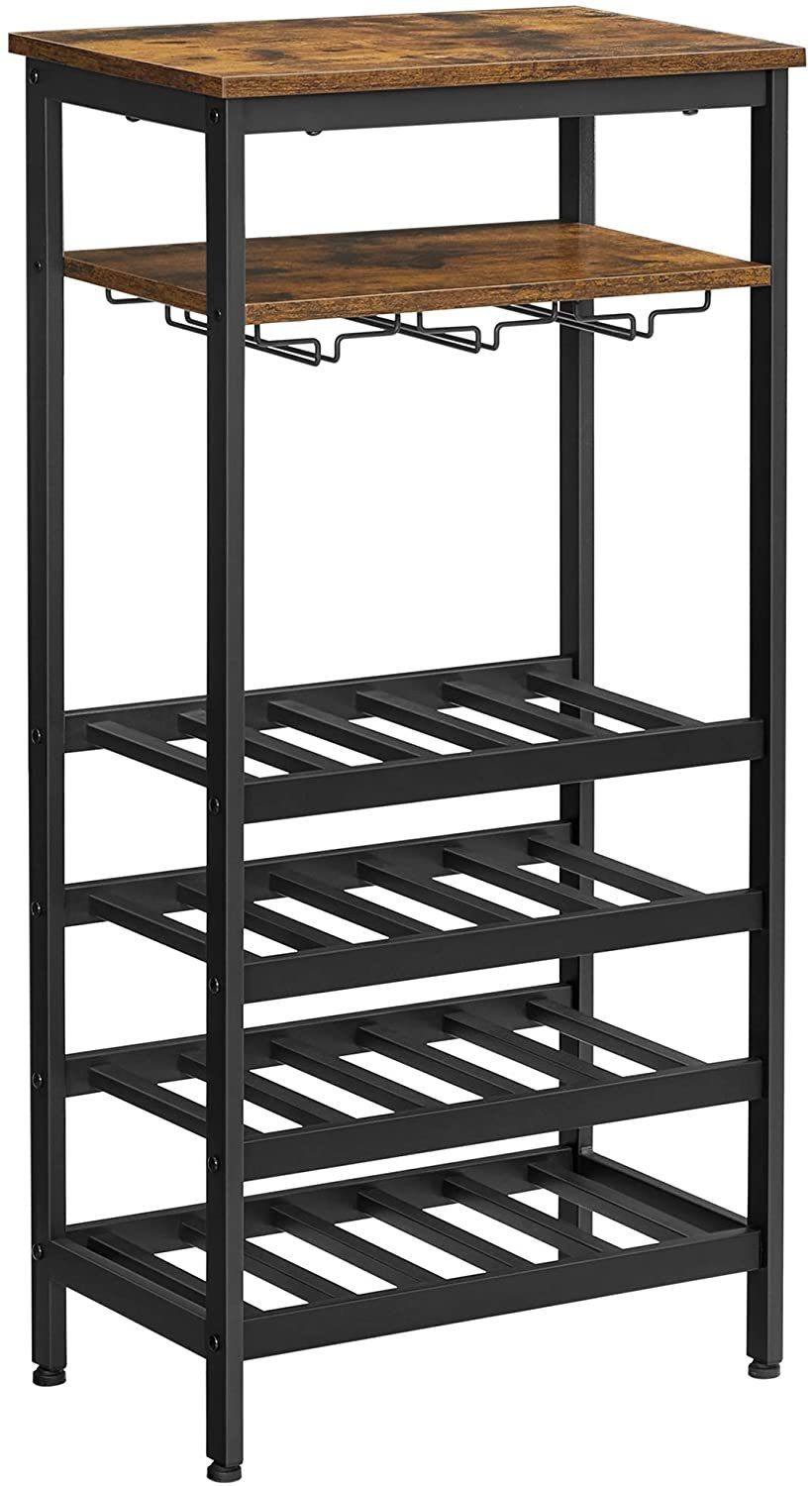 VASAGLE Weinregal, Flaschenregal für 20 Flaschen, 50 x 32 x 100 cm (LxBxH)