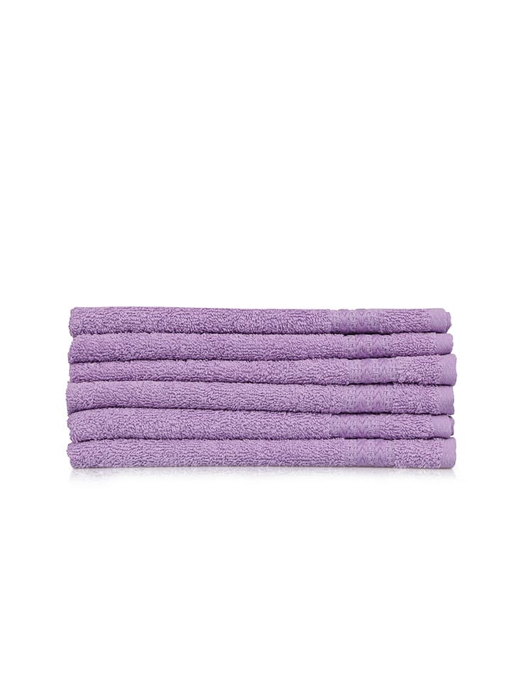 Elizabed 6er-Set: Waschlappen ''Rainbow'' in Lila günstig kaufen 30x50 cm