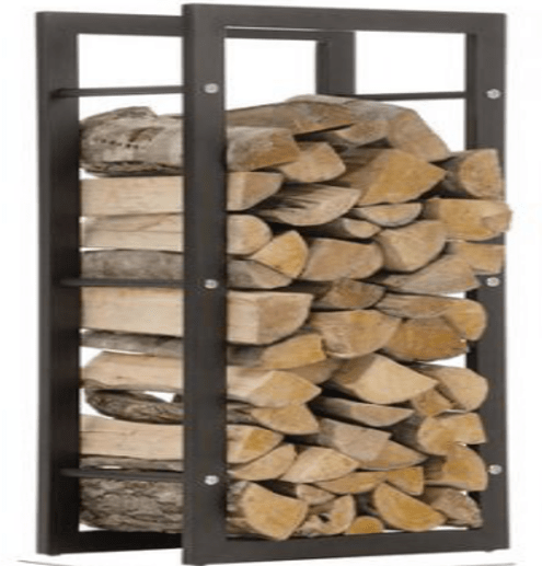 Never Outdoor modernes Kaminholzregal schwarz