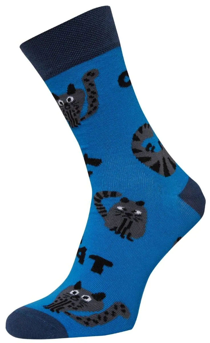 Life Hipster Sokker Katte Mønster Blå Størrelse 35-38 1 par