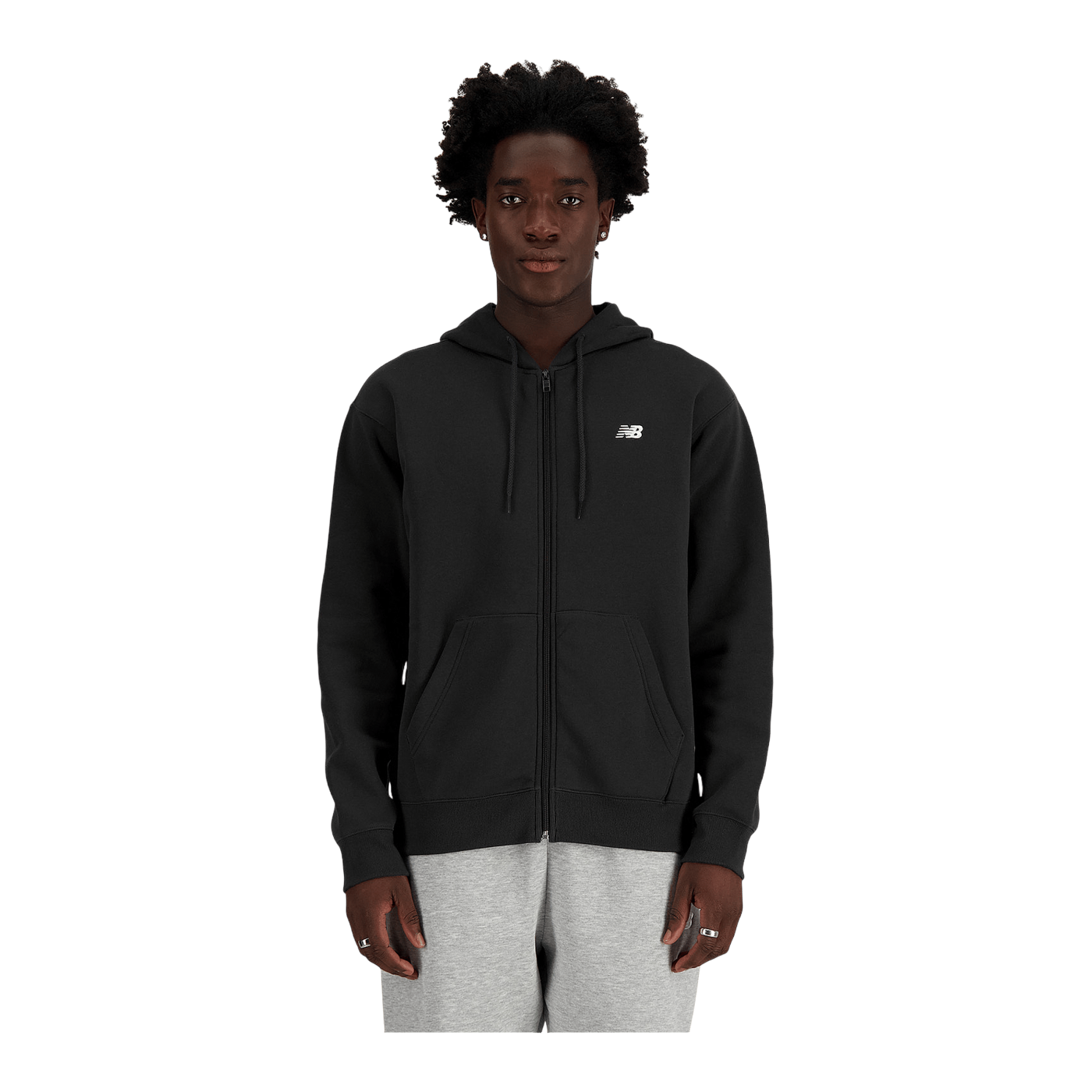New Balance Sport Essentials Logo Fleece Jacke Schwarz FBK