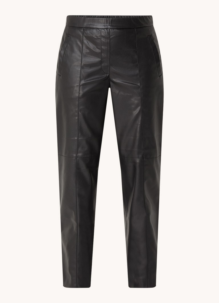 Pantaloni cropped in similpelle Gerry Weber Hose, a vita alta e gamba affusolata.