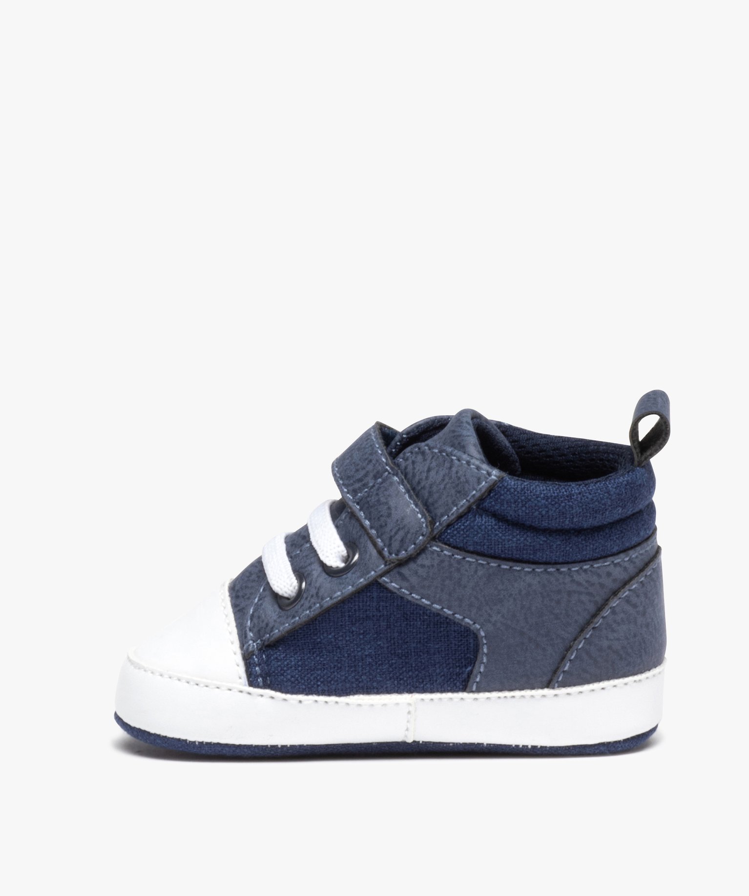 Chaussons de naissance bébé Garçon en toile faon denim marine | GEMO