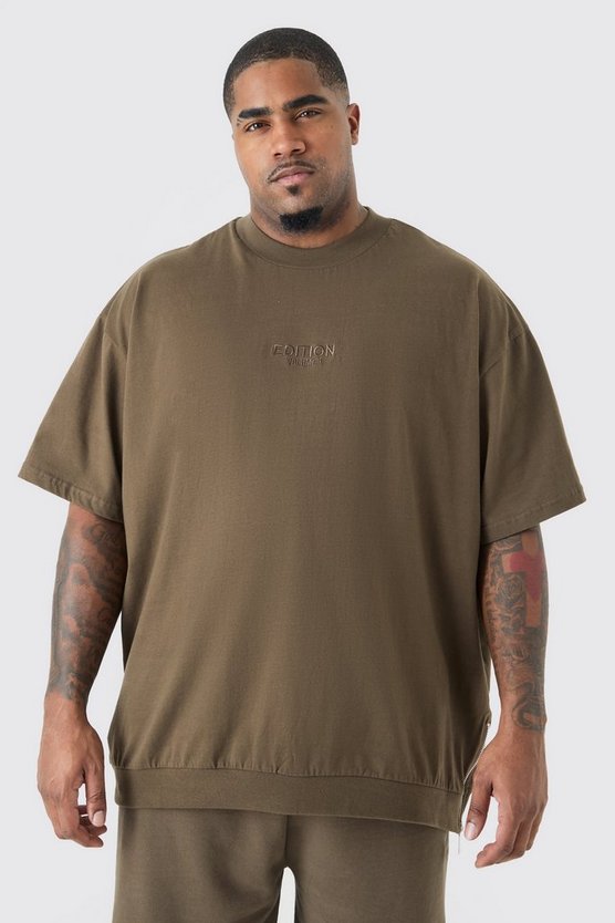 Plus Oversize T-Shirt mit Reißverschluss