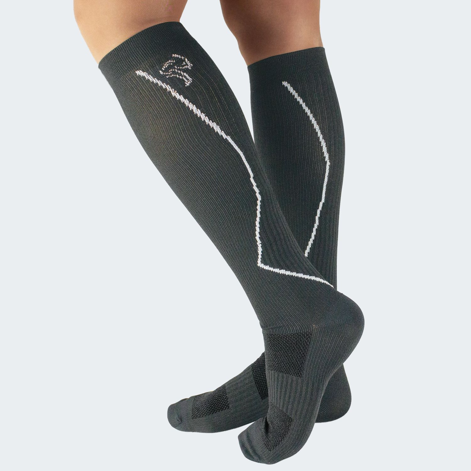 Black Snake Compression Fit Sport Grey Laufsocken