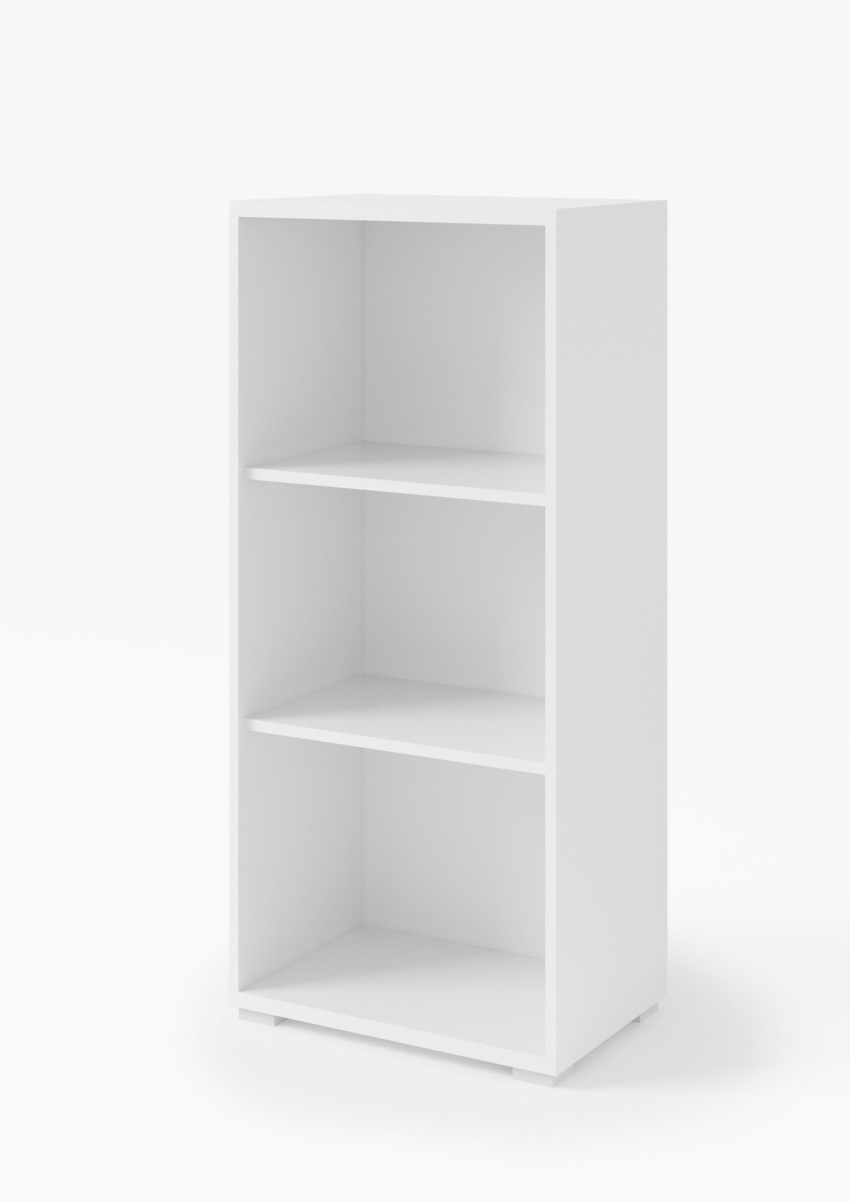 PREISBRECHER Aktenregal Clermont, BxHxT: 52,5x114x35 cm, in weiß mit 3 Fächern und 2 Einlegeböden
