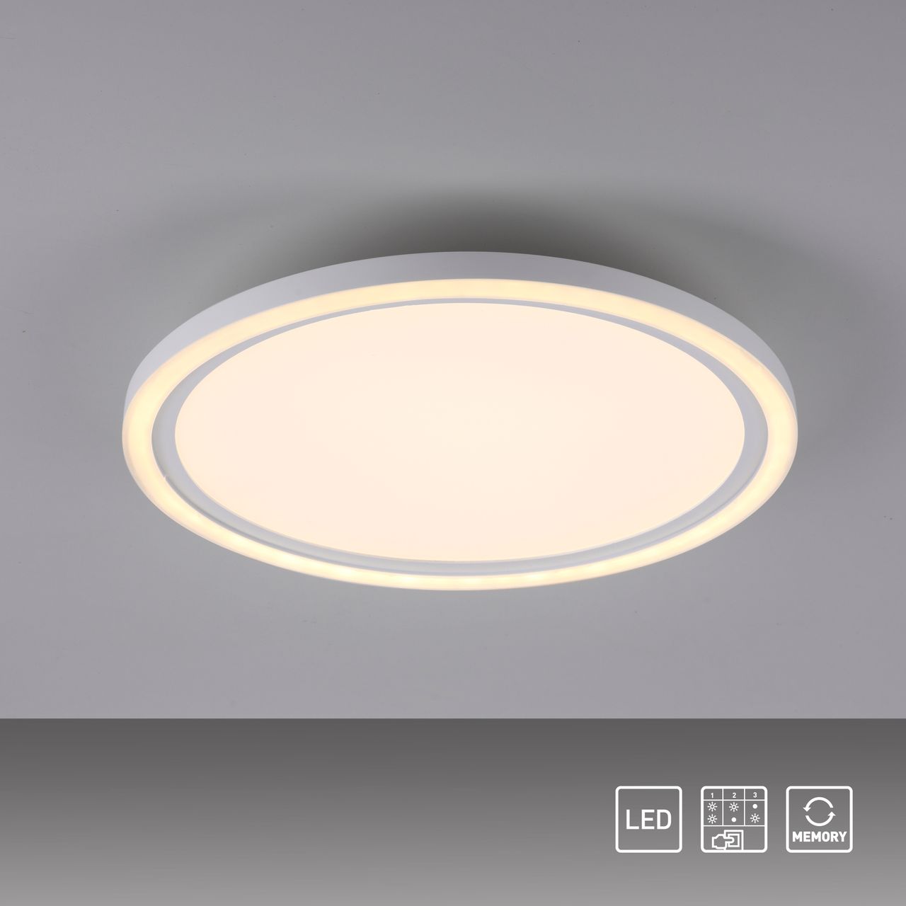 JUST LIGHT JUST LIGHT. LED Deckenleuchte BEDGING, separat steuerbar, 3000 Kelvin, rund, Weiß