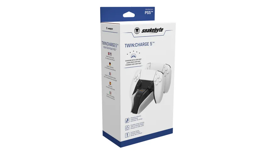 snakebyte PS5 Twin Charge 5™ white