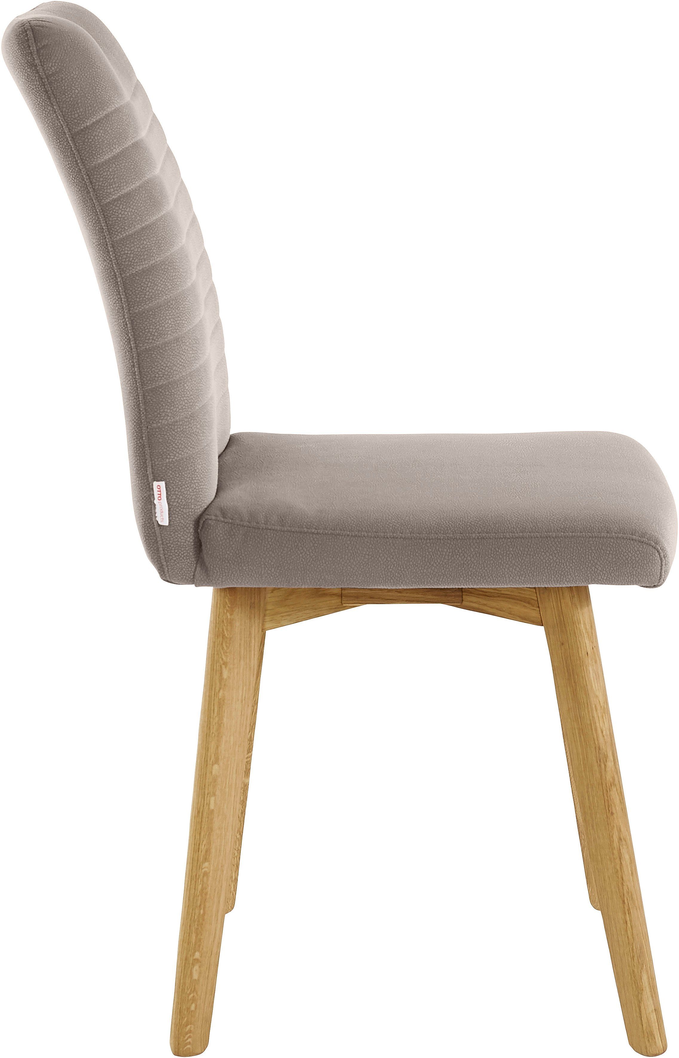 OTTO products 4-Fußstuhl Alessja (Set, 2 St), Bezug aus Microfaser, Gestell aus Eiche Massivholz