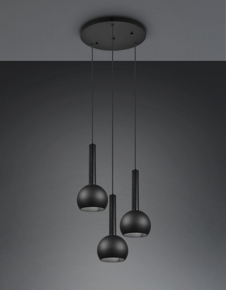 Cinque 3-flg Pendelleuchte Ciliana rund