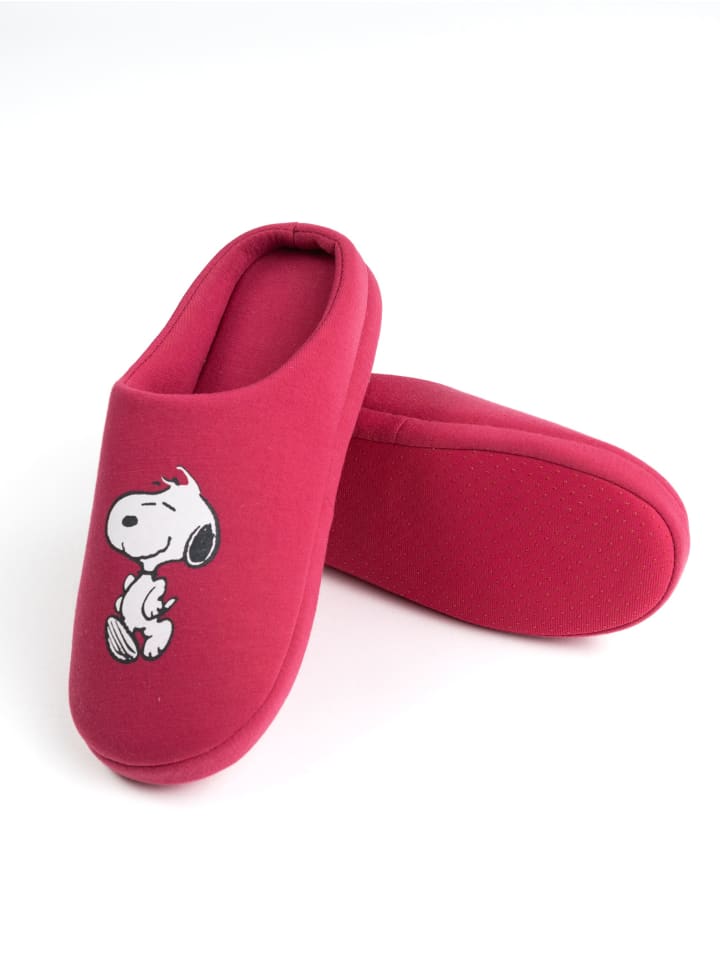 Snoopy The Peanuts Snoopy Hausschuhe Puschen Slipper Pantoffeln in rot günstig kaufen
