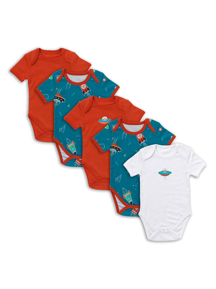 Schlummersack Bio Baby-Bodys kurzarm 5er-Pack in Blau günstig kaufen