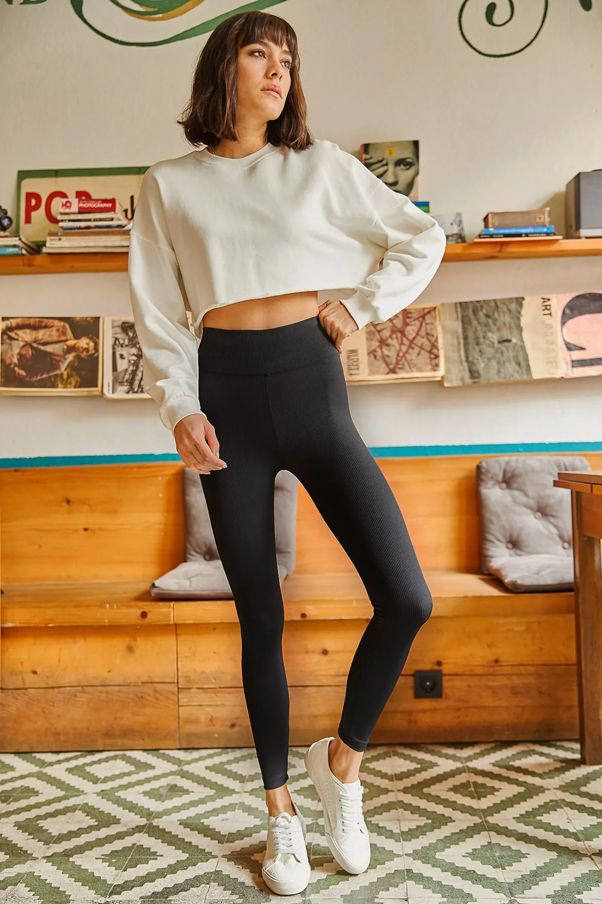 Olalook  Leggings - Schwarz - Mittlerer Bund