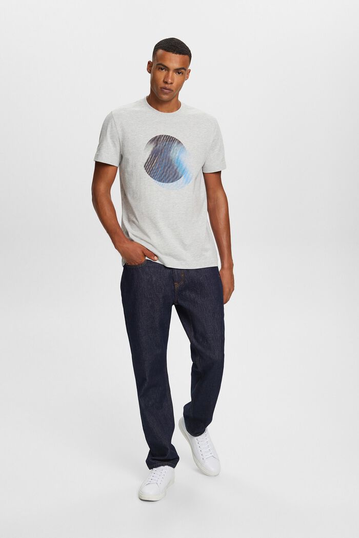 Rundhals-T-Shirt mit Print vorne