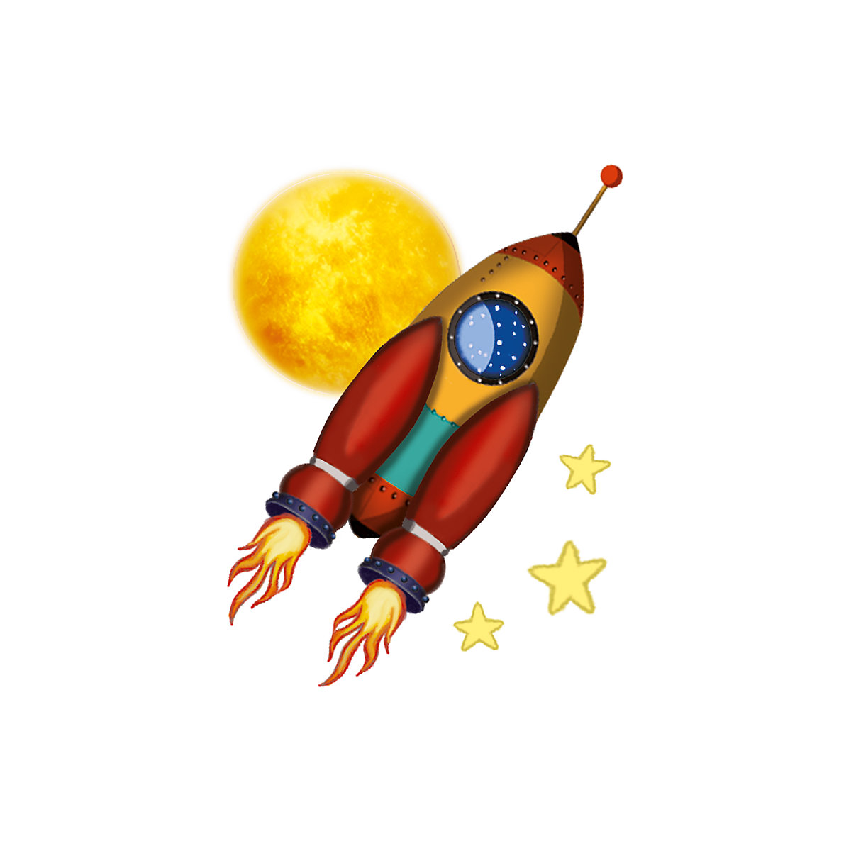 Mini-Tattoos Rakete & Planeten, 24 Stück