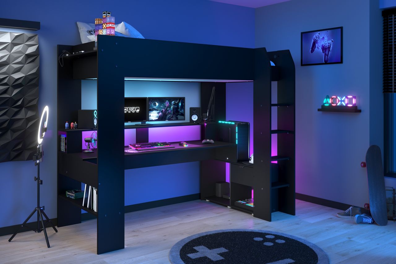 Parisot Gaminghochbett Online 1 inkl.LED Beleuchtung mit Farbwechsel