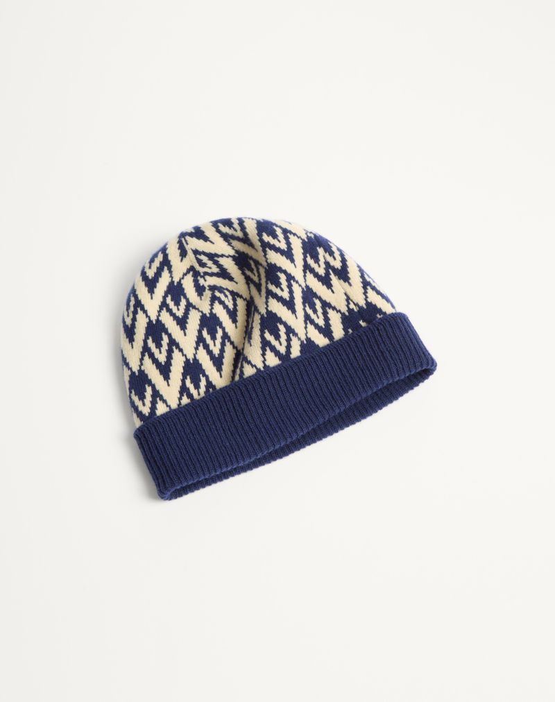 Beanie strikket Toute La V Signature i uld