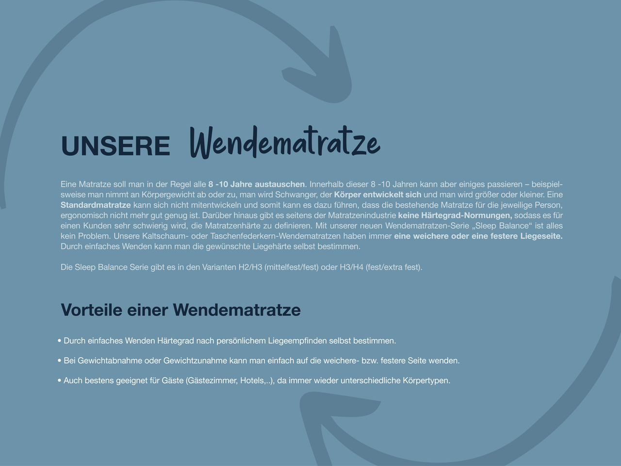 HN8 Kaltschaum - Wendematratze Sleep Balance /  120x200 / H2/H3