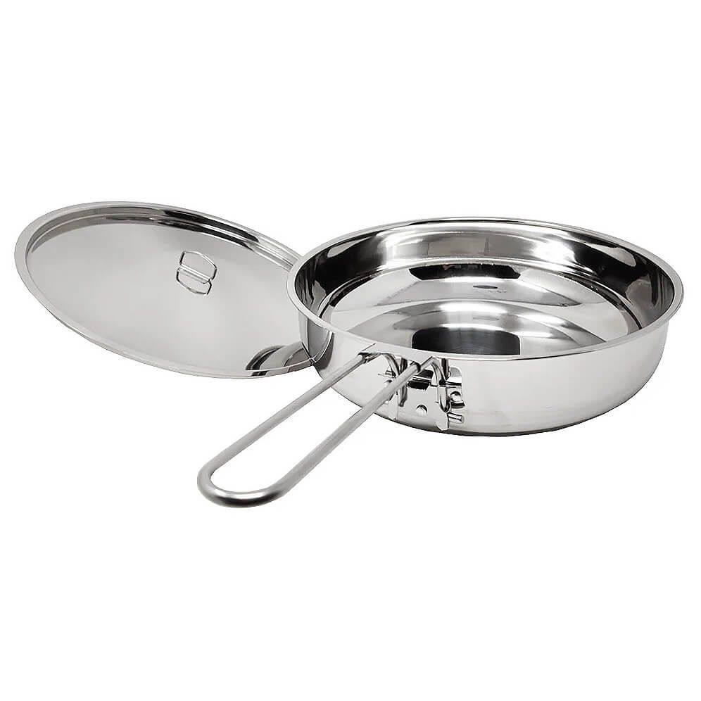 Edelstahl Pfanne mit Deckel 25 cm