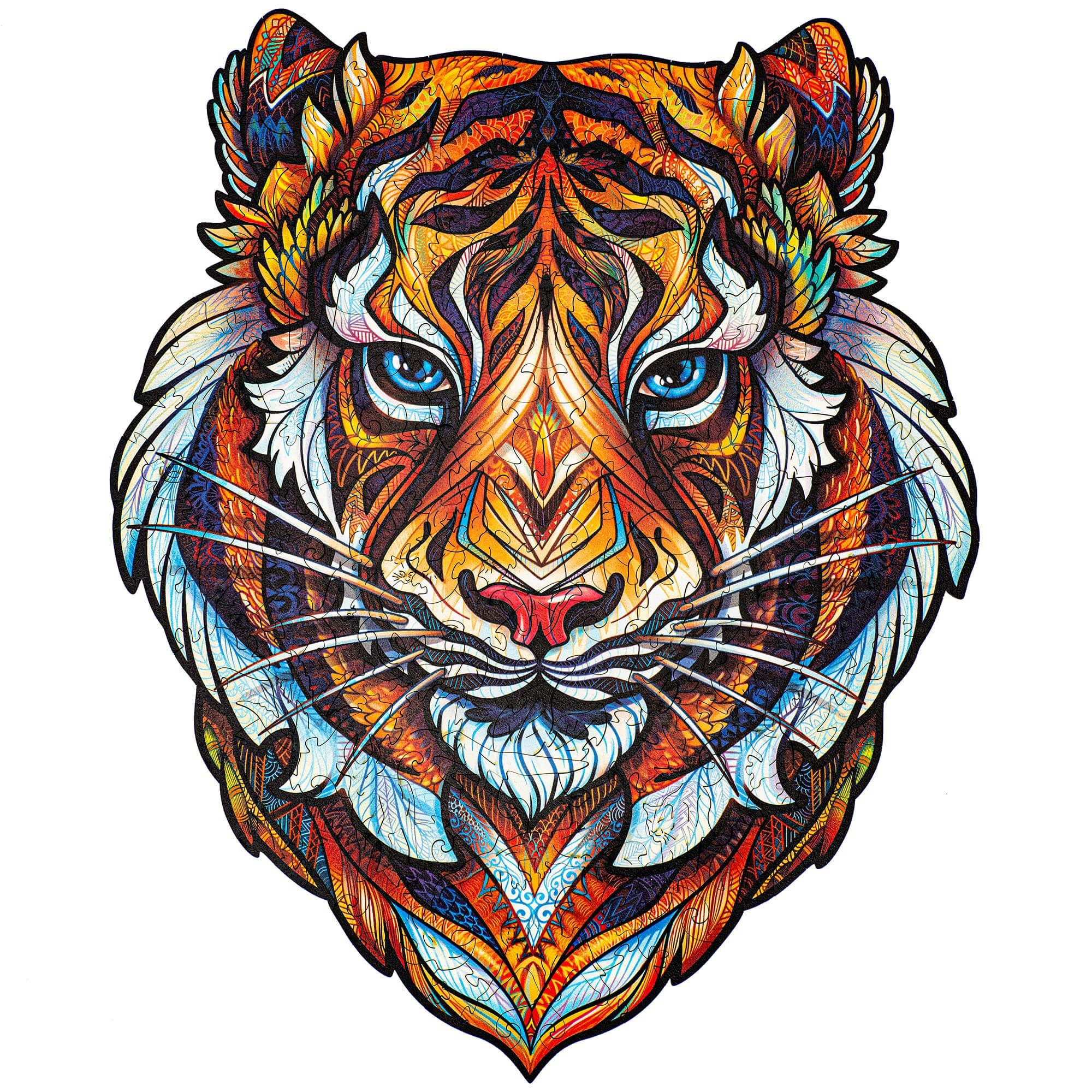 Unidragon Puzzle Unidragon Lieblicher Tiger Holzpuzzle, 104 Puzzleteile