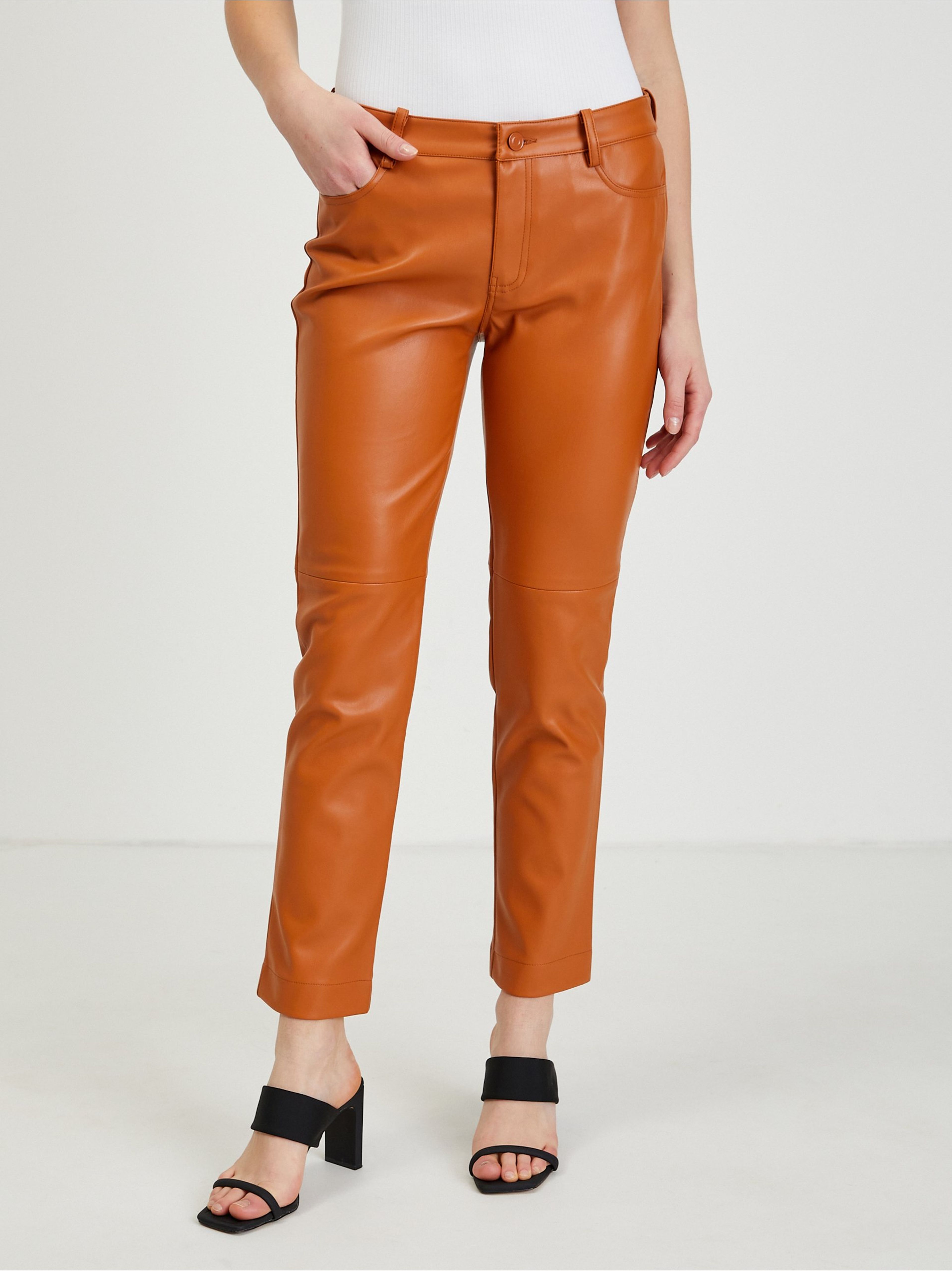 Braune Damen Kunstlederhose ORSAY