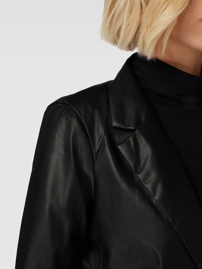 Blazer in Leder-Optik Modell 'OLYMPIA' in schwarz