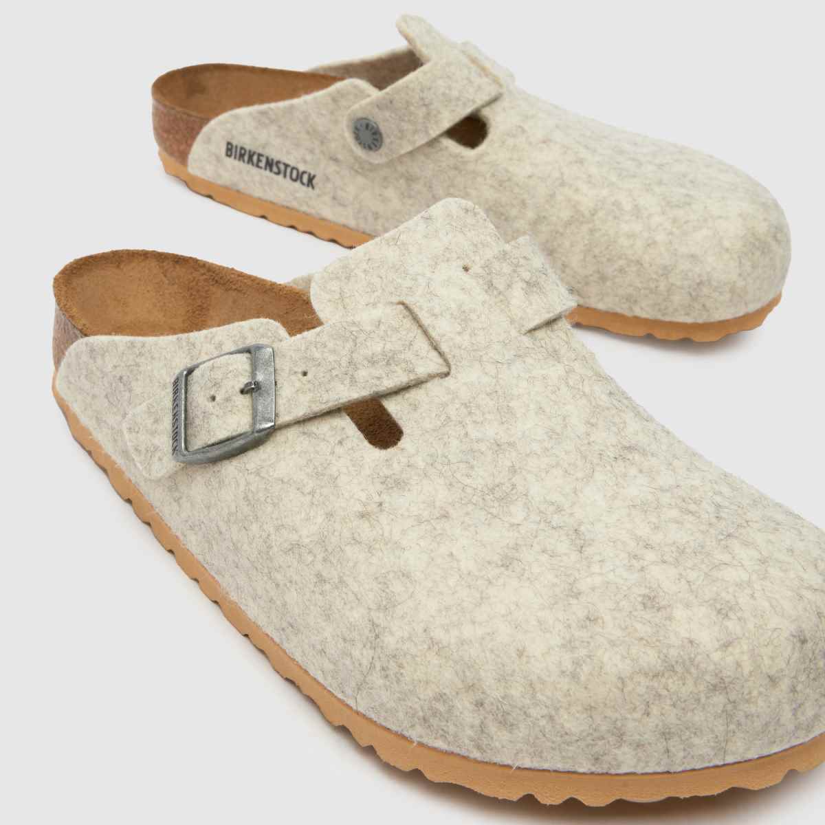 BIRKENSTOCK – Boston – Beige sandaler med träskor
