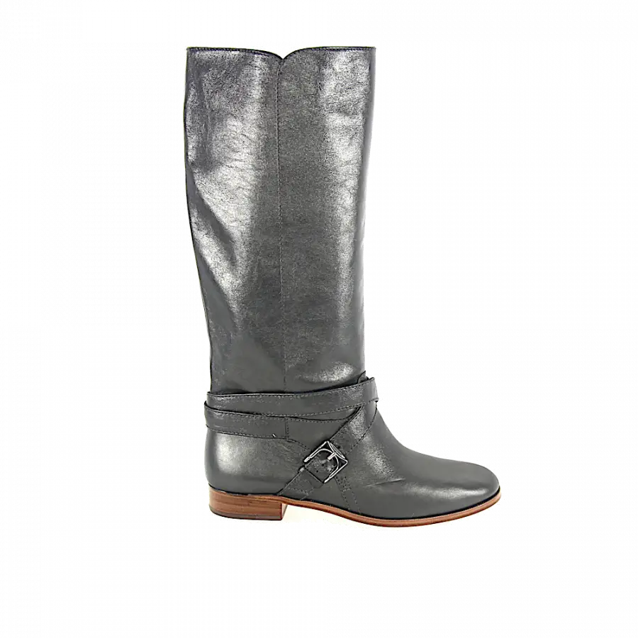 Marc Jacobs - Stiefel 684220 Glattleder Metallisch Zierschnalle grau - grau