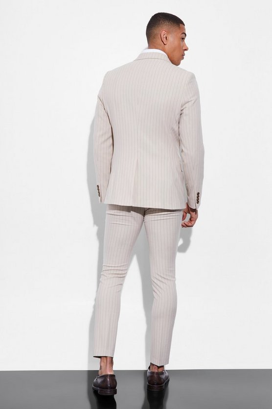 Einreihige gestreifte Skinny Anzugjacke