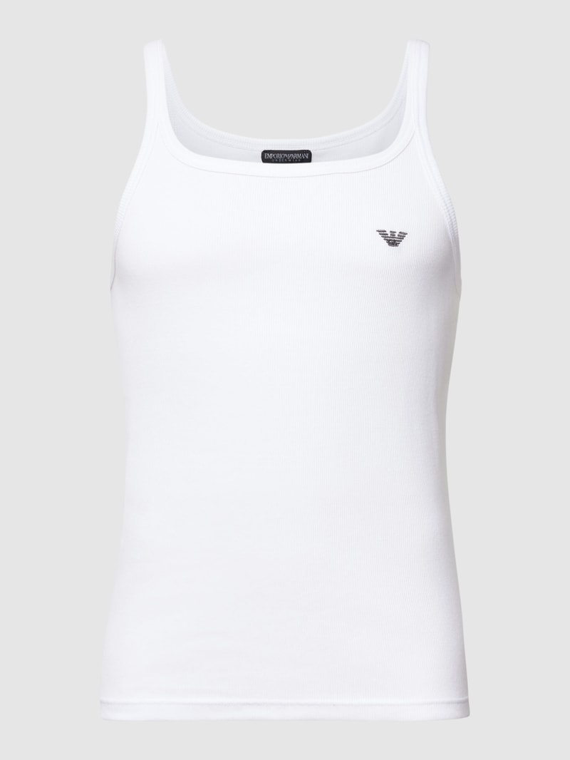 Top mit Logo-Stitching in weiß