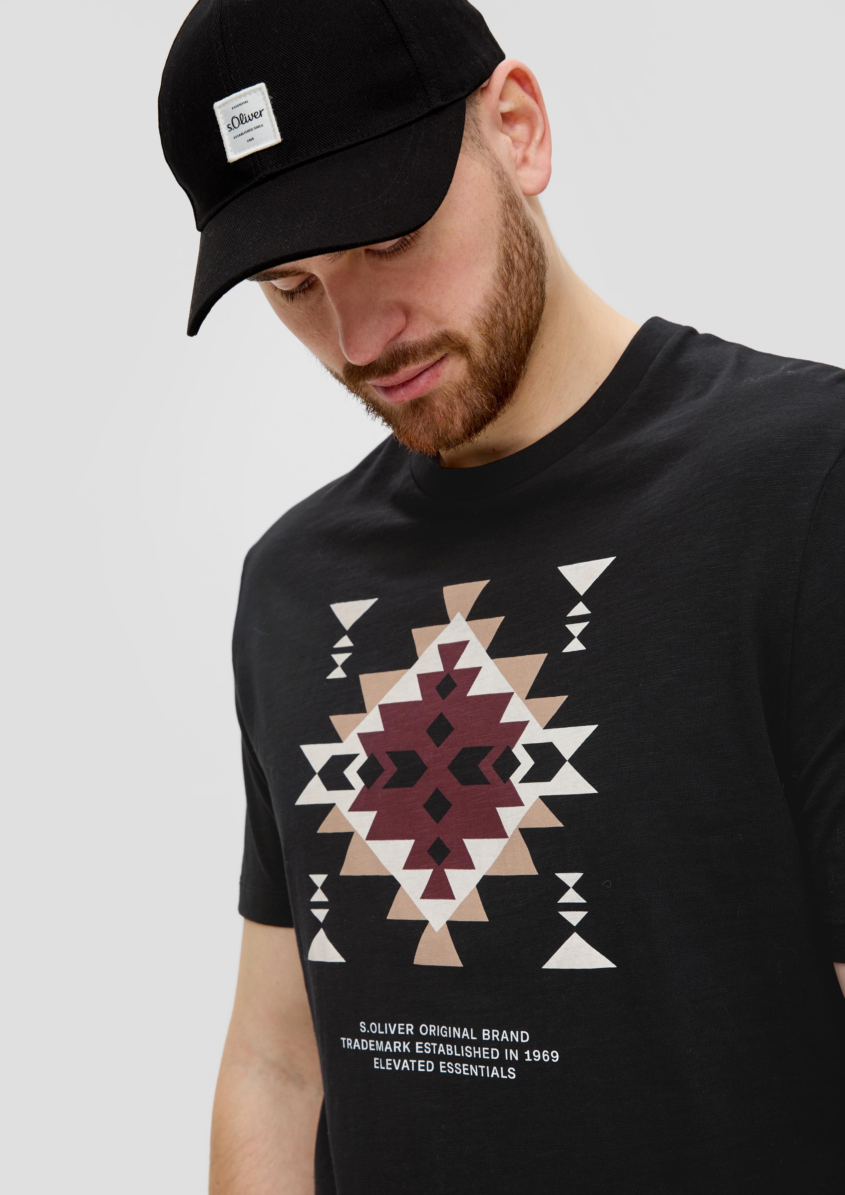 Baumwollshirt mit Flammgarnstruktur  2143321-99D1