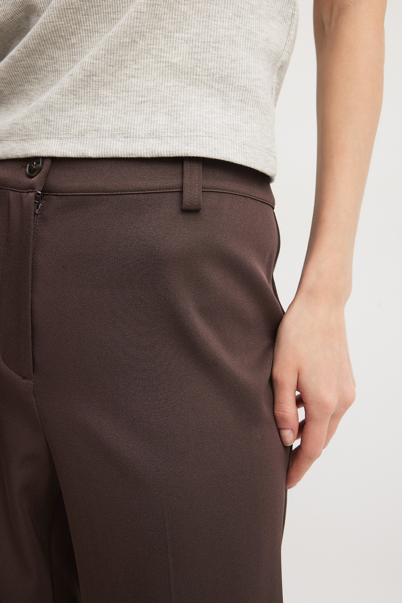 Gerade Anzughose mit niedriger Taille